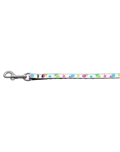 Lollipops Nylon Ribbon Leash White 3/8 inch wide 4ft Long