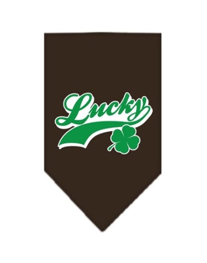 Lucky Swoosh Screen Print Bandana Cocoa Large