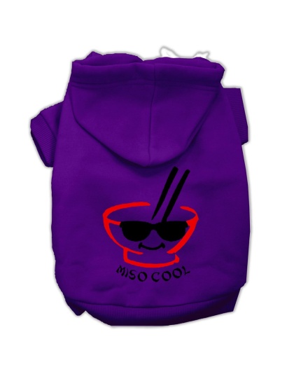 Miso Cool Screen Print Pet Hoodies Purple Size Lg