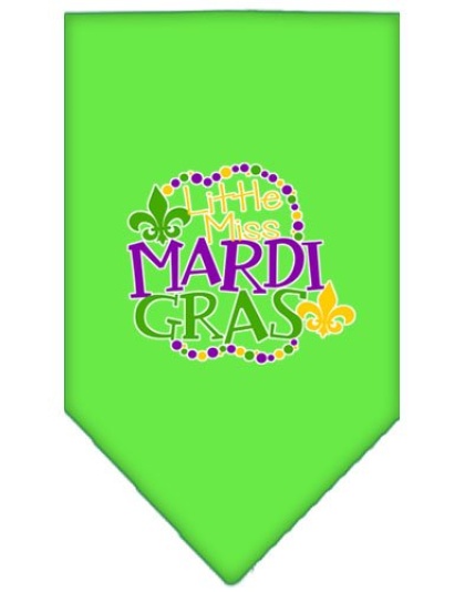 Miss Mardi Gras Screen Print Mardi Gras Bandana Lime Green Large