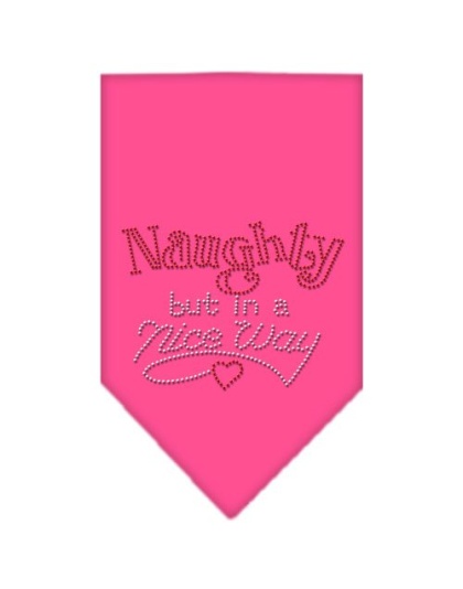 Naughty but in a Nice Way Rhinestone Bandana Bright Pink Large