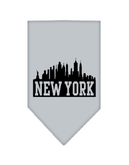 New York Skyline Screen Print Bandana Grey Large