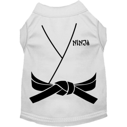 Ninja Costume Screen Print Dog Shirt White Size XS
