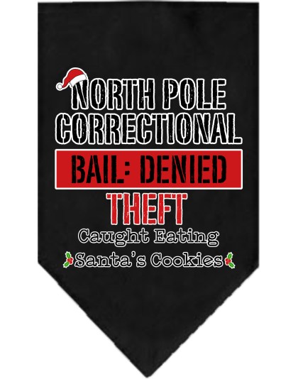 North Pole Correctional Screen Print Bandana Black Size Small