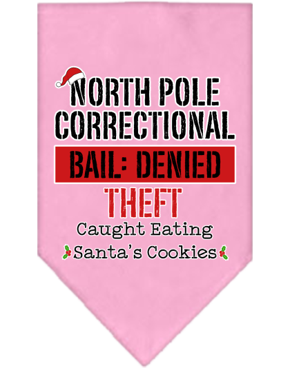 North Pole Correctional Screen Print Bandana Light Pink Size Small
