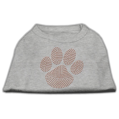 Orange Paw Rhinestud Shirts Grey L