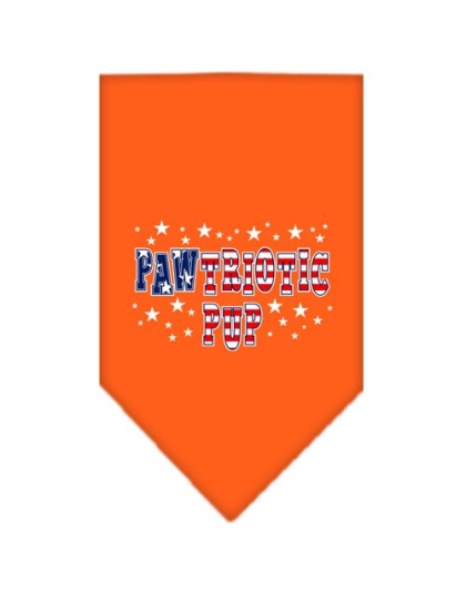 Pawtriotic Pup Screen Print Bandana Orange Small
