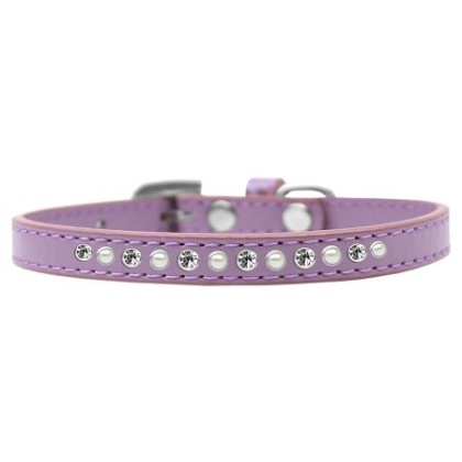 Pearl and Clear Crystal Size 10 Purple Puppy Ice Cream Collar