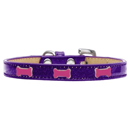 Pink Bone Widget Dog Collar Purple Ice Cream Size 10