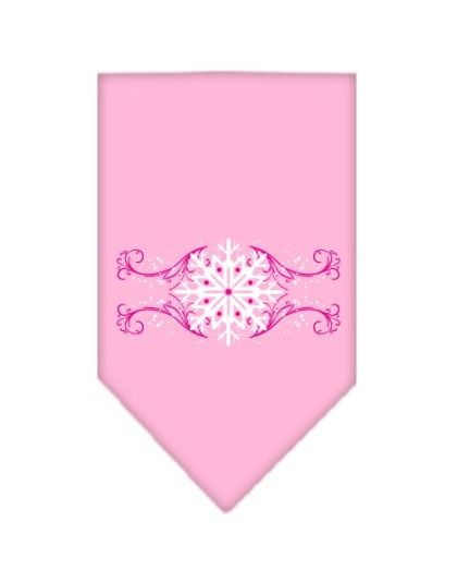 Pink Snowflake Swirls Screen Print Bandana Light Pink Large