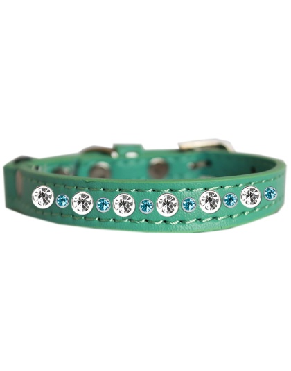 Posh Jeweled Cat Collar Aqua Size 10
