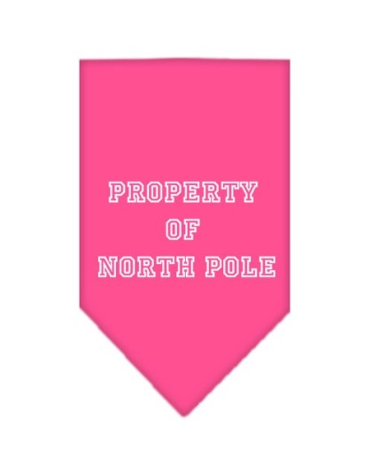 Property of North Pole Screen Print Bandana Bright Pink Large