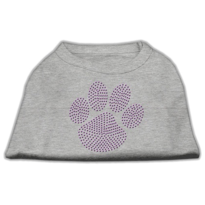 Purple Paw Rhinestud Shirts Grey L