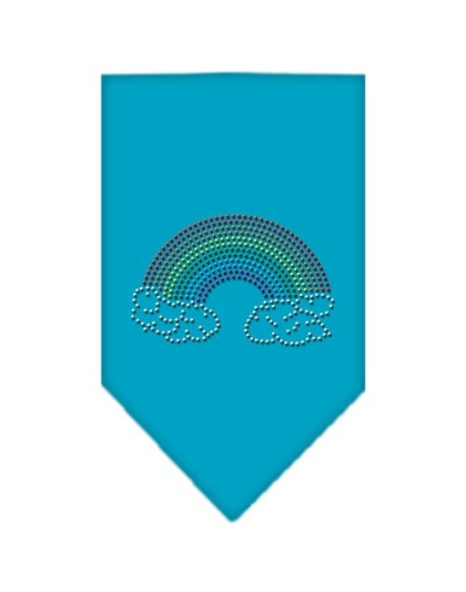 Rainbow Rhinestone Bandana Turquoise Large