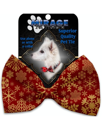 Red Snowflakes Pet Bow Tie