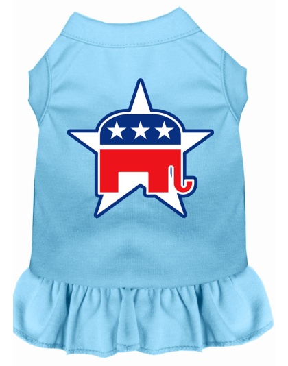 Republican Screen Print Dress Baby Blue 4X (22)