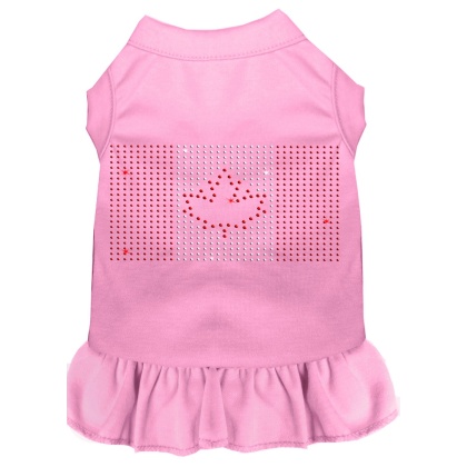 Rhinestone Canadian Flag Dress Light Pink 4X