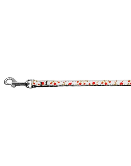 Roses Nylon Ribbon Leash Red 3/8 inch wide 4ft Long