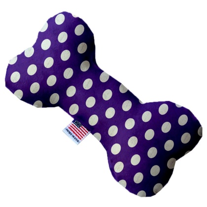 Royal Purple Swiss Dots 10 Inch Canvas Bone Dog Toy