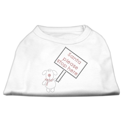 Santa Stop Here Shirts White LG