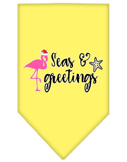 Seas and Greetings Screen Print Bandana Yellow Large