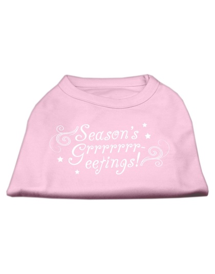 Seasons Greetings Screen Print Shirt Light Pink L