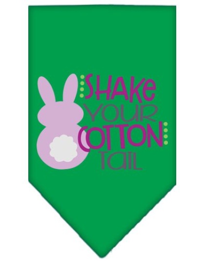 Shake Your Cotton Tail Screen Print Pet Bandana Emerald Green Large