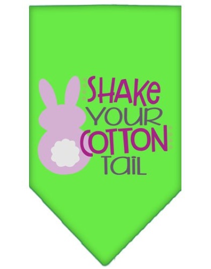 Shake Your Cotton Tail Screen Print Pet Bandana Lime Green Large