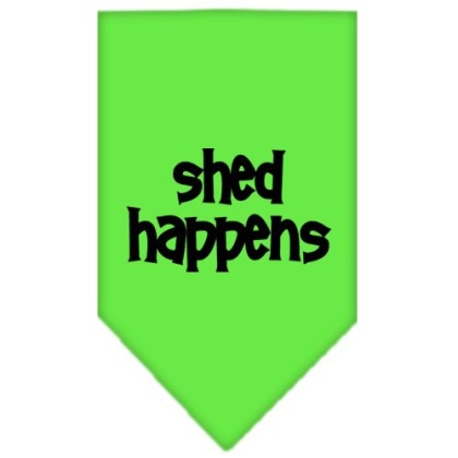 Shed Happens Screen Print Bandana Lime Green Large