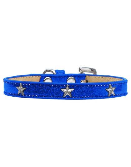 Silver Star Widget Dog Collar Blue Ice Cream Size 10