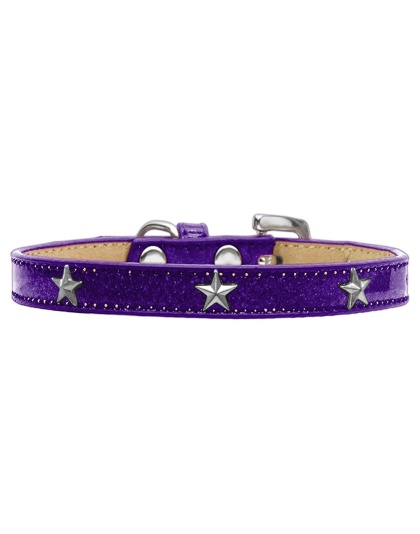 Silver Star Widget Dog Collar Purple Ice Cream Size 10