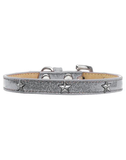 Silver Star Widget Dog Collar Silver Ice Cream Size 10