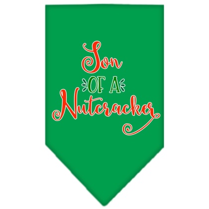 Son of a Nutcracker Screen Print Bandana Emerald Green Large