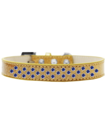 Sprinkles Ice Cream Dog Collar Blue Crystals Size 12 Gold