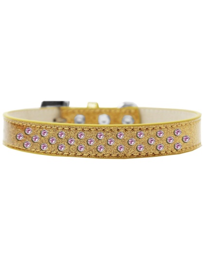 Sprinkles Ice Cream Dog Collar Light Pink Crystals Size 12 Gold