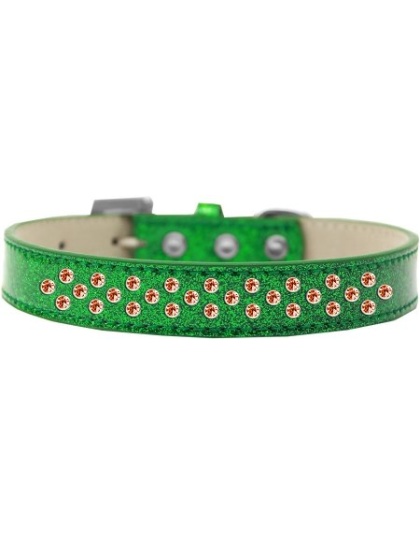 Sprinkles Ice Cream Dog Collar Orange Crystals Size 12 Emerald Green