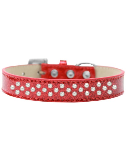 Sprinkles Ice Cream Dog Collar Pearls Size 12 Red