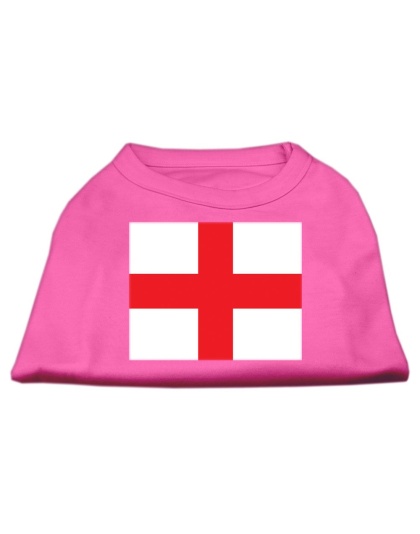 St George's Cross (English Flag) Screen Print Shirt Bright Pink Lg (14)