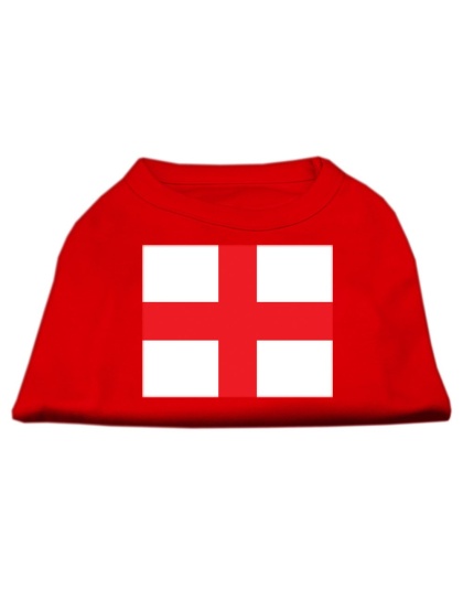 St George's Cross (English Flag) Screen Print Shirt Red Lg (14)