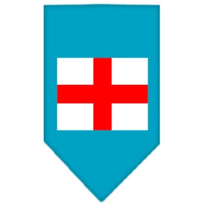 St Georges Cross Screen Print Bandana Turquoise Large