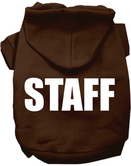 Staff Costume Screen Print Dog Hoodie Brown Size XS