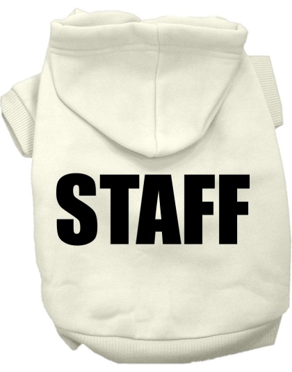 Staff Costume Screen Print Dog Hoodie Cream Size XS