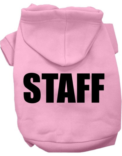 Staff Costume Screen Print Dog Hoodie Light Pink Size XS