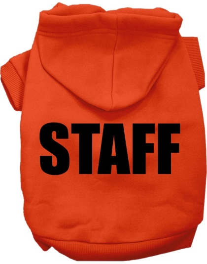 Staff Costume Screen Print Dog Hoodie Orange Size XS