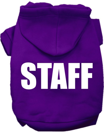 Staff Costume Screen Print Dog Hoodie Purple Size XS