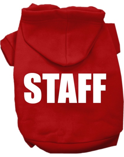 Staff Costume Screen Print Dog Hoodie Red Size XS