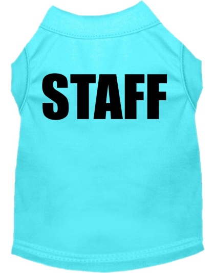 Staff Costume Screen Print Dog Shirt Aqua Size XS