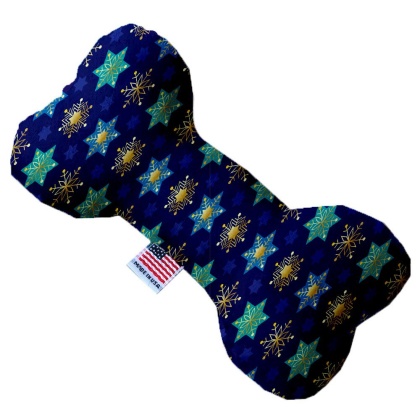 Star of David and Snowflakes 10 Inch Canvas Bone Dog Toy