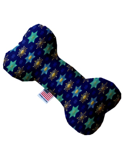 Star of David and Snowflakes 10 Inch Canvas Bone Dog Toy