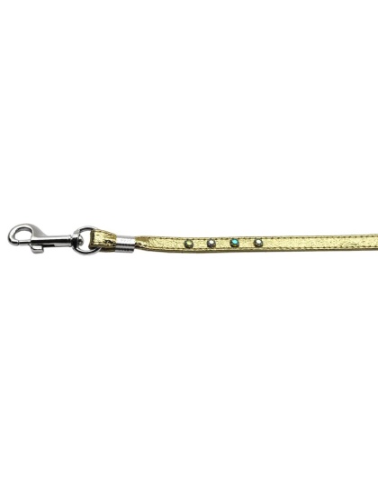 Step-In Harness Gold w/ AB Stones 3/8" Match Jwl Leash Silver Hrdw